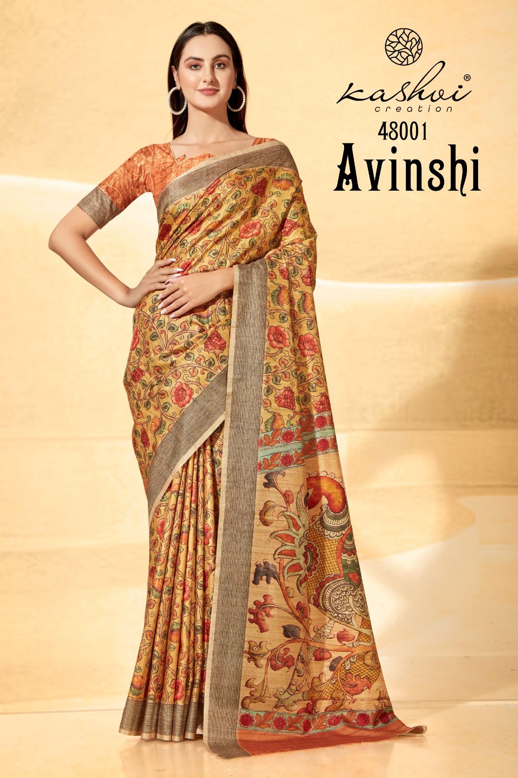 lt kashvi creation avinashi raw silk innovative look saree catalog