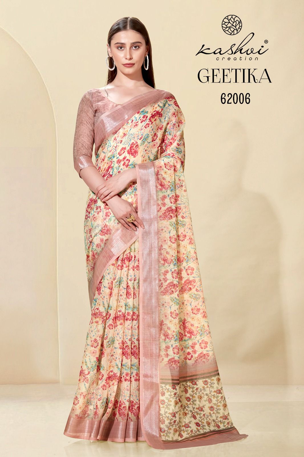 lt kashvi creation geetika linen cotton exclusives look saree catalog