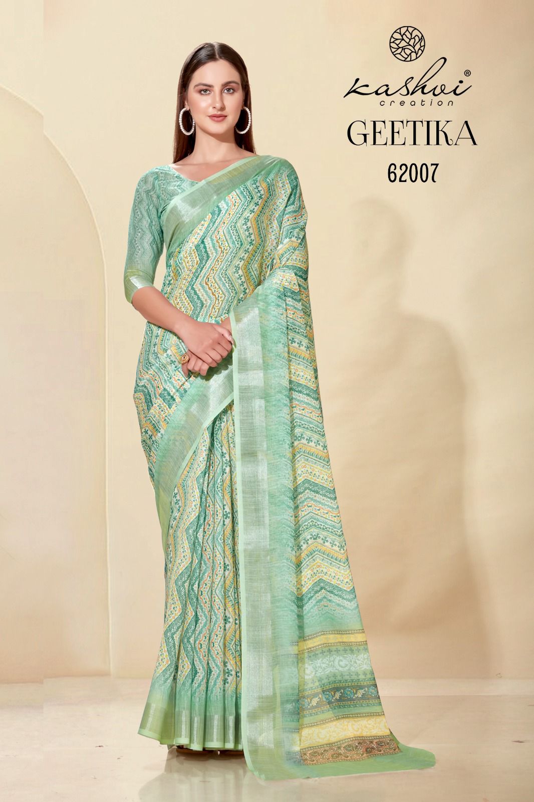 lt kashvi creation geetika linen cotton exclusives look saree catalog