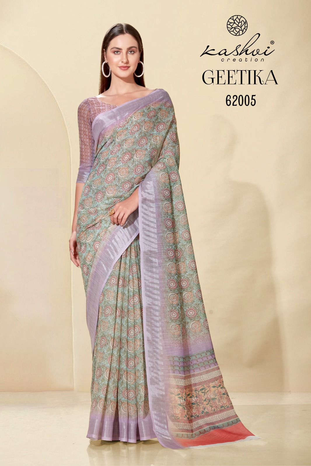 lt kashvi creation geetika linen cotton exclusives look saree catalog