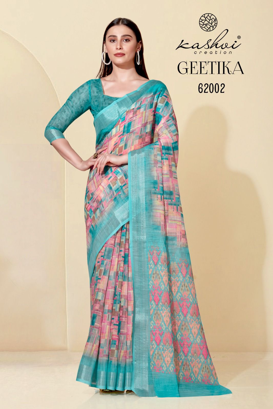 lt kashvi creation geetika linen cotton exclusives look saree catalog