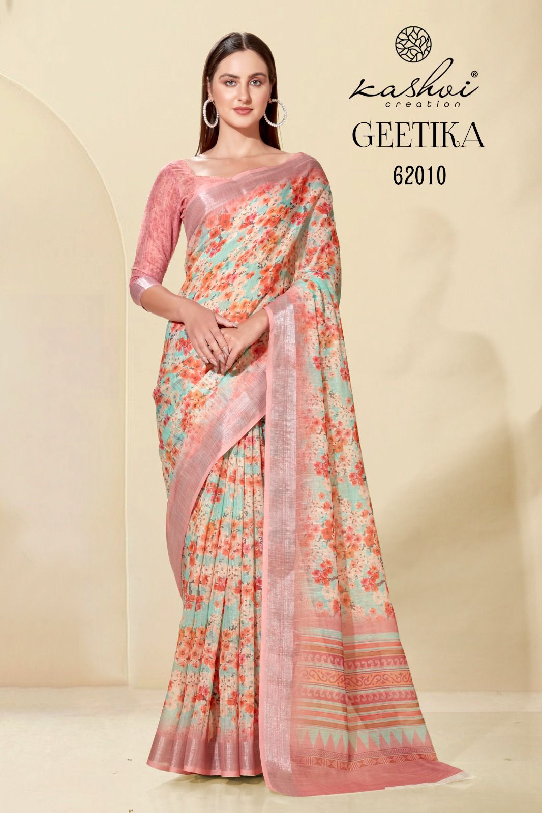 lt kashvi creation geetika linen cotton exclusives look saree catalog