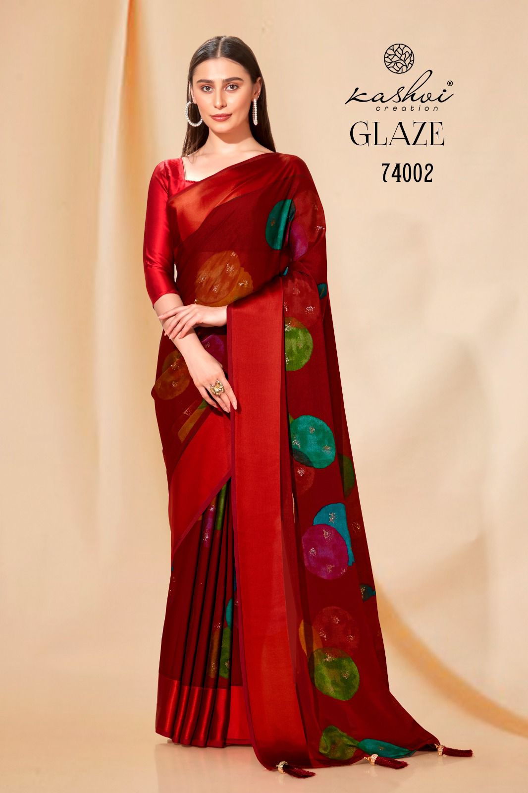 lt kashvi creation glaze bemberg satin patta attractive look saree catalog