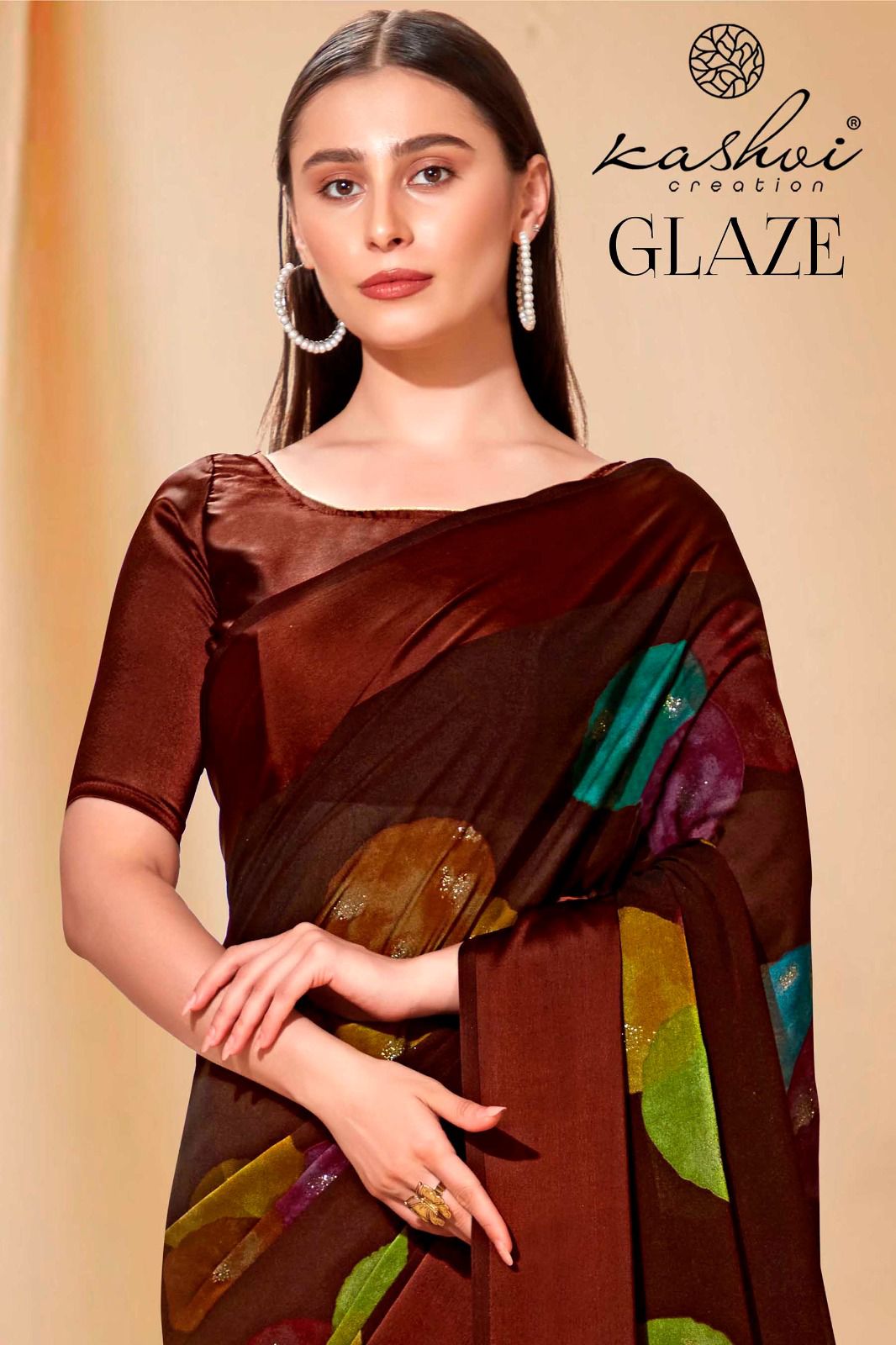 lt kashvi creation glaze bemberg satin patta attractive look saree catalog