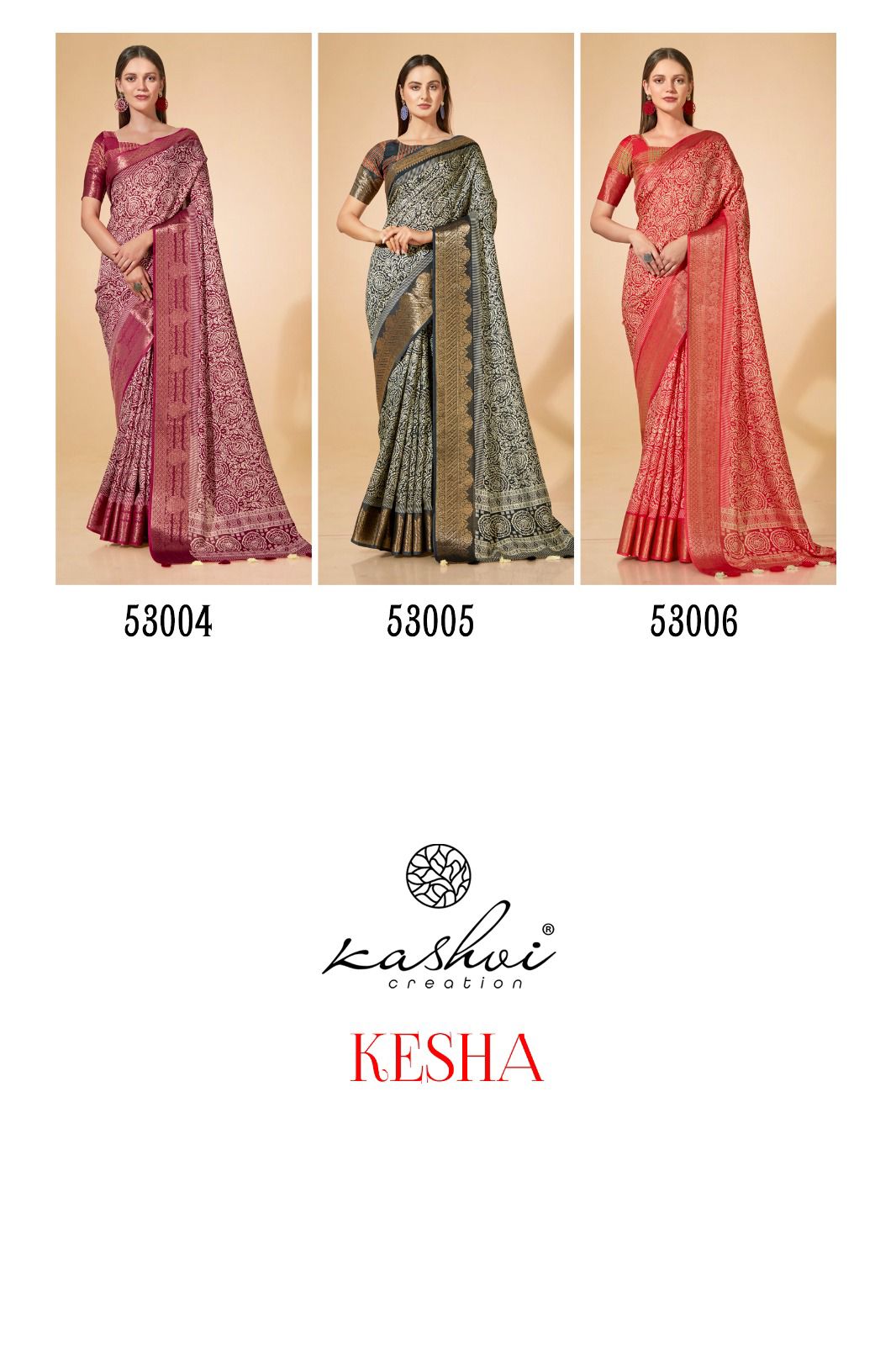 lt kashvi creation kesha dola decent look saree catalog