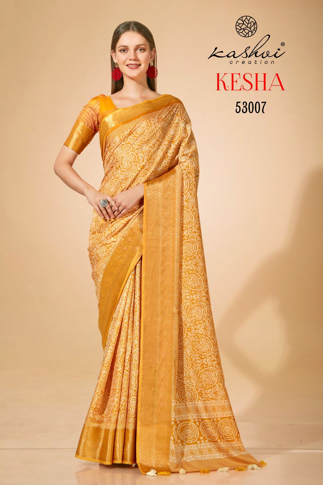 lt kashvi creation kesha dola decent look saree catalog