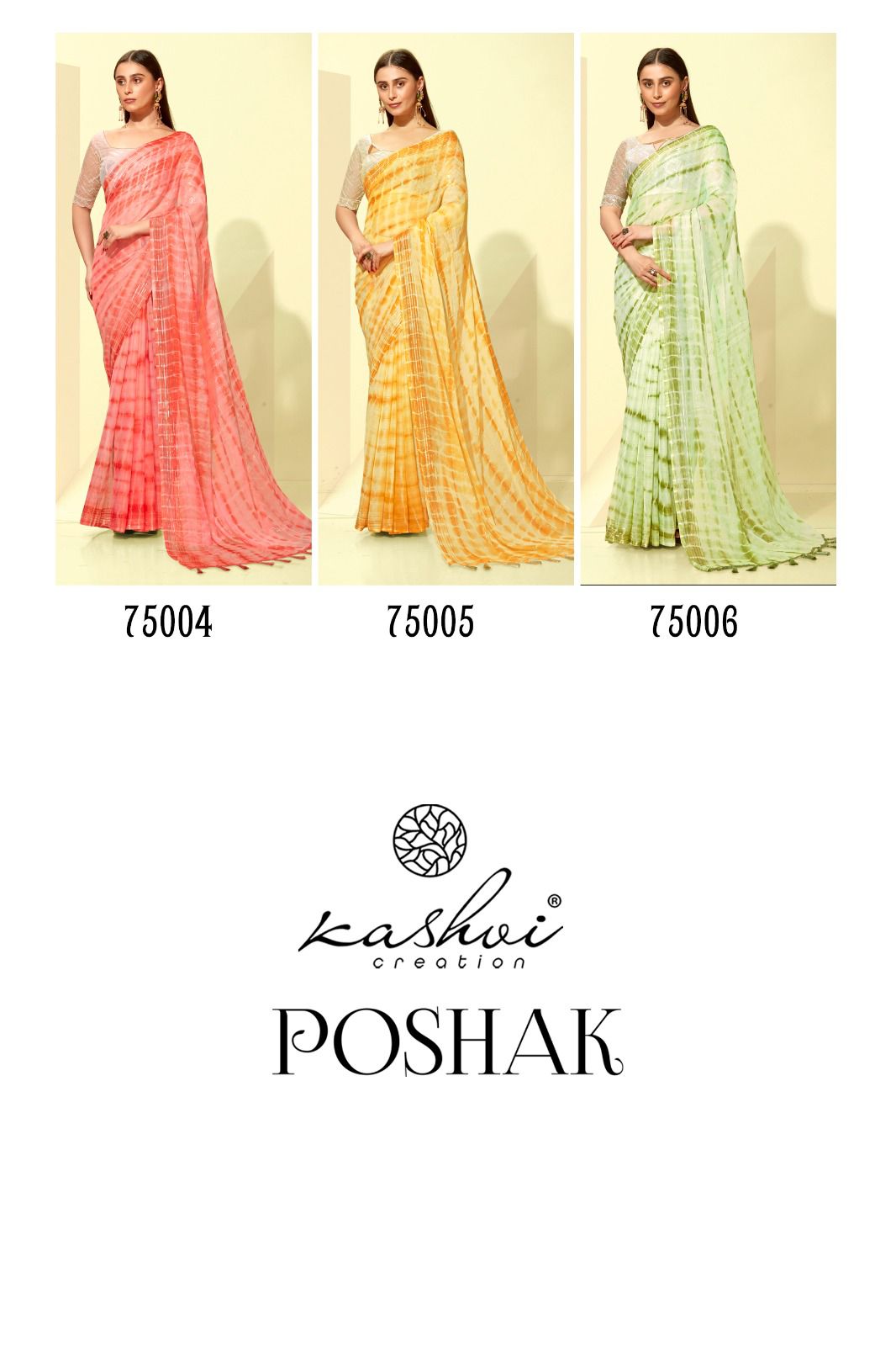 lt kashvi creation poshak chiffon elegant print saree catalog