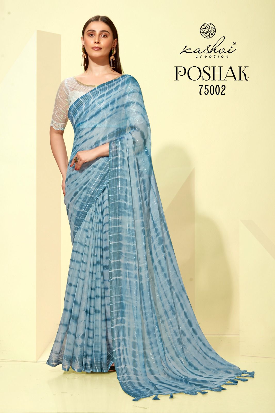 lt kashvi creation poshak chiffon elegant print saree catalog