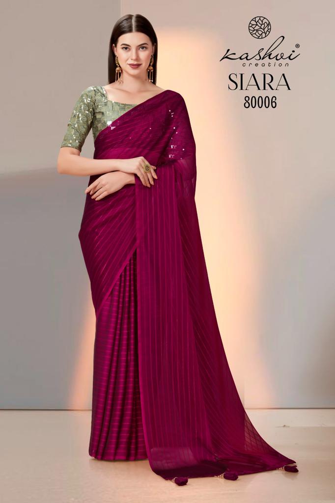 lt kasvhi creation siara pn rainbow attrctive look saree catalog