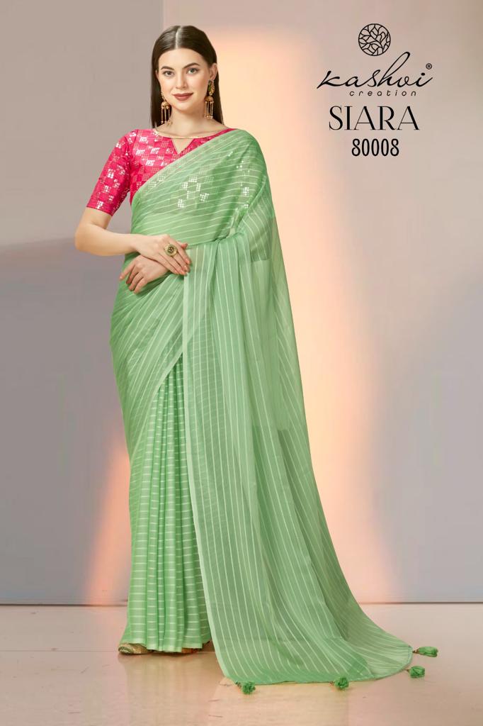 lt kasvhi creation siara pn rainbow attrctive look saree catalog