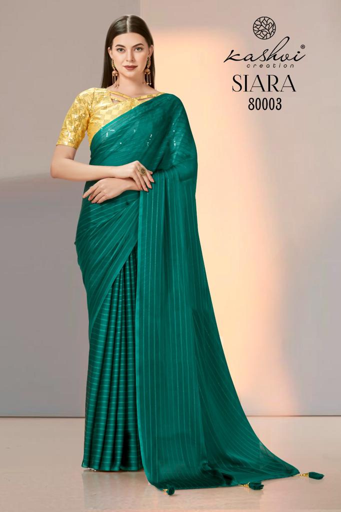 lt kasvhi creation siara pn rainbow attrctive look saree catalog