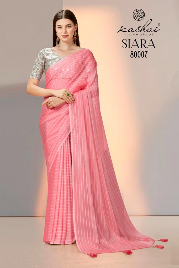 lt kasvhi creation siara pn rainbow attrctive look saree catalog