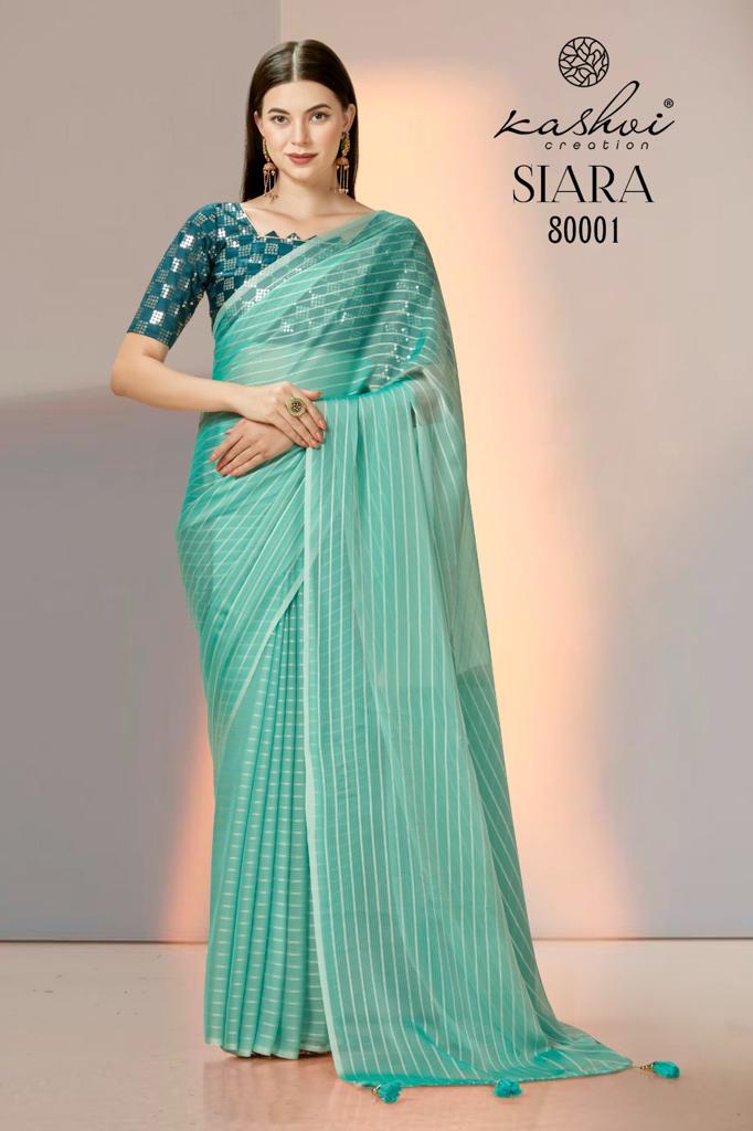 lt kasvhi creation siara pn rainbow attrctive look saree catalog