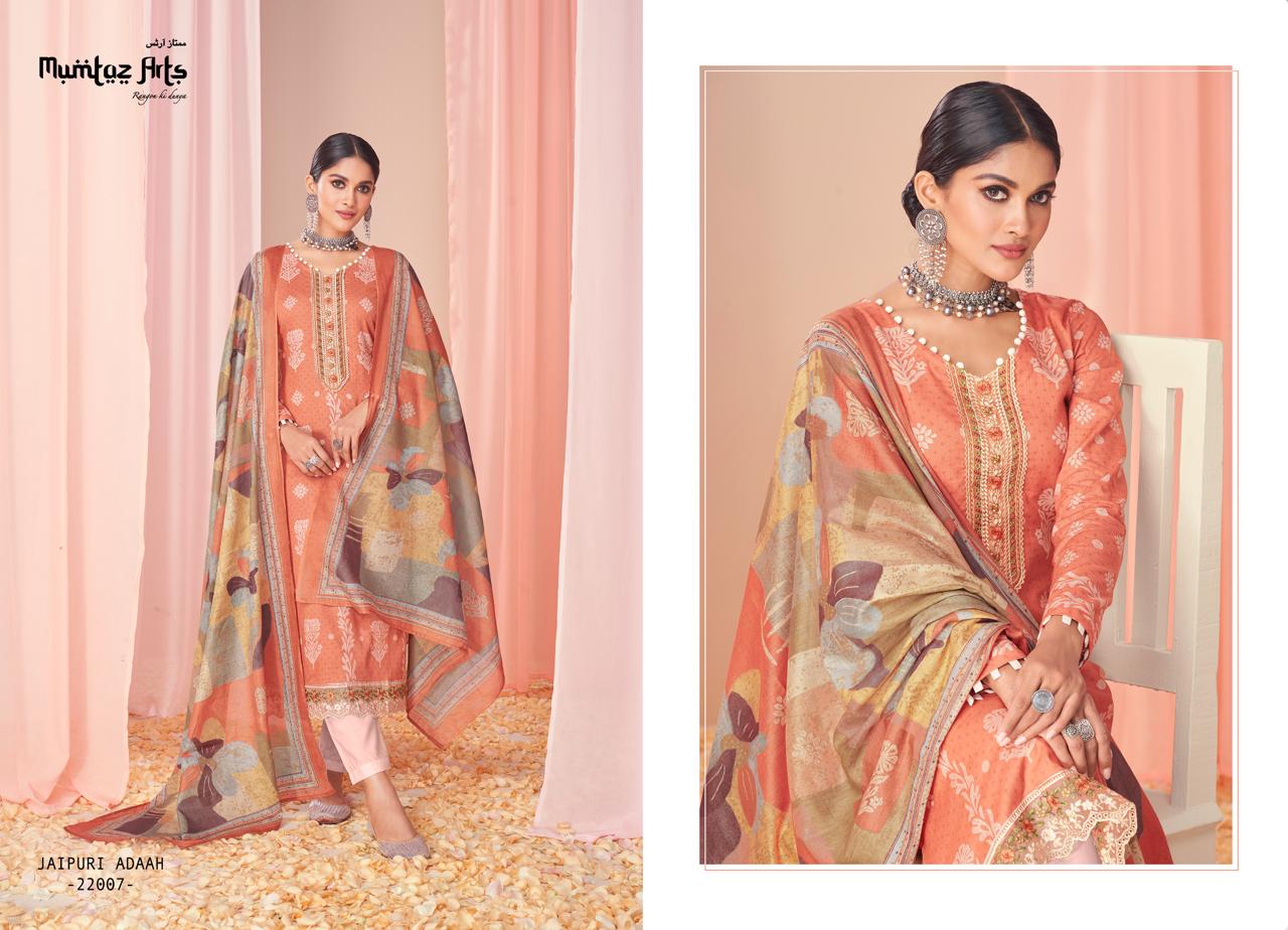 mumtaz art jaipuri adaah 3 lawn camric catchy look salwar suit catalog