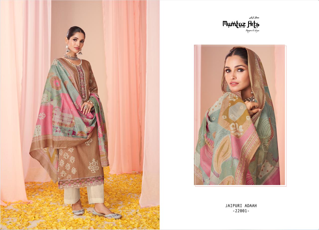 mumtaz art jaipuri adaah 3 lawn camric catchy look salwar suit catalog