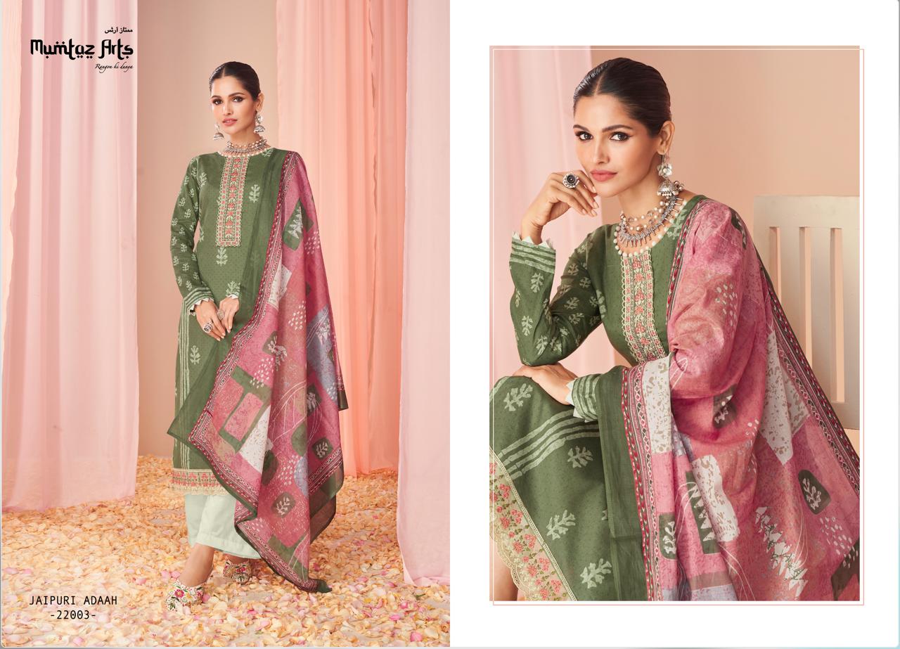 mumtaz art jaipuri adaah 3 lawn camric catchy look salwar suit catalog