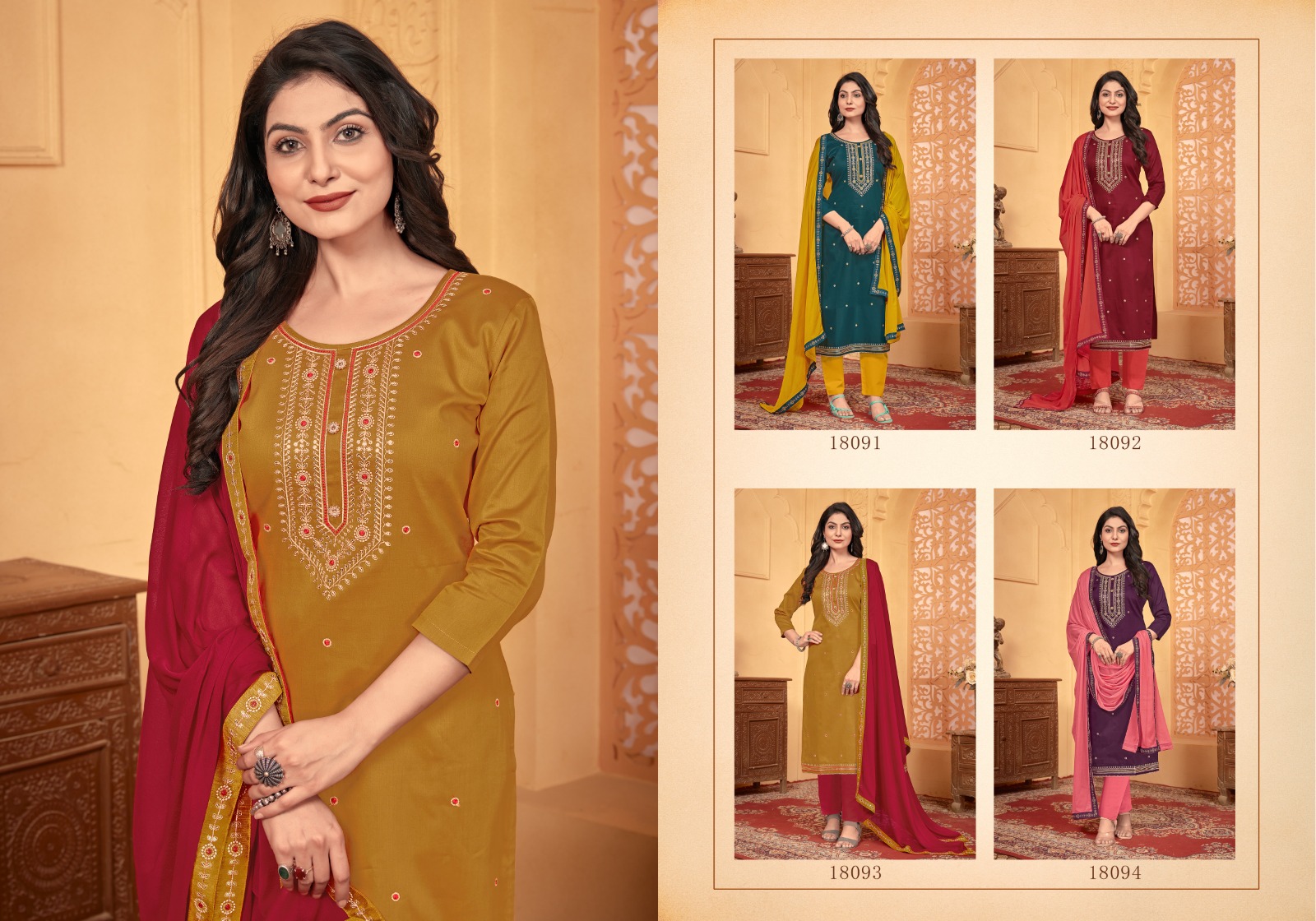 panch ratna nimrit jam silk gorgeous look salwar suit catalog