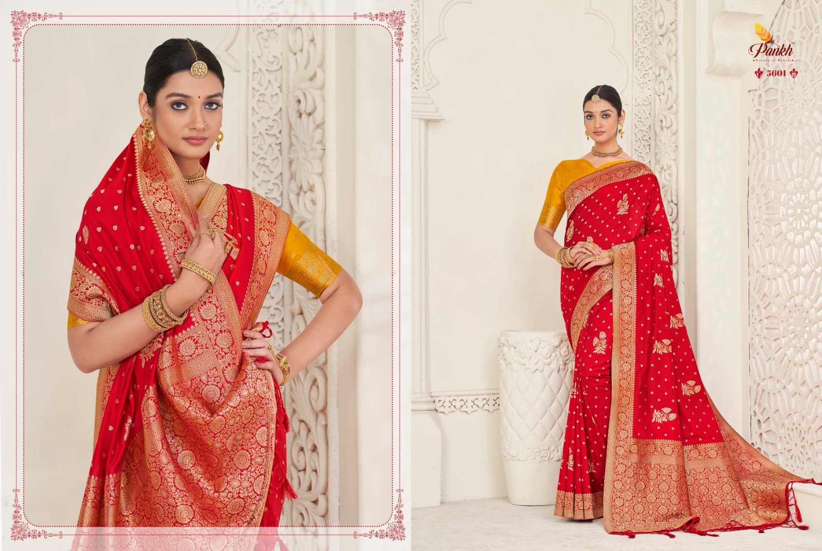 pink lotus pankh aashi silk viscose dola festive look saree catalog