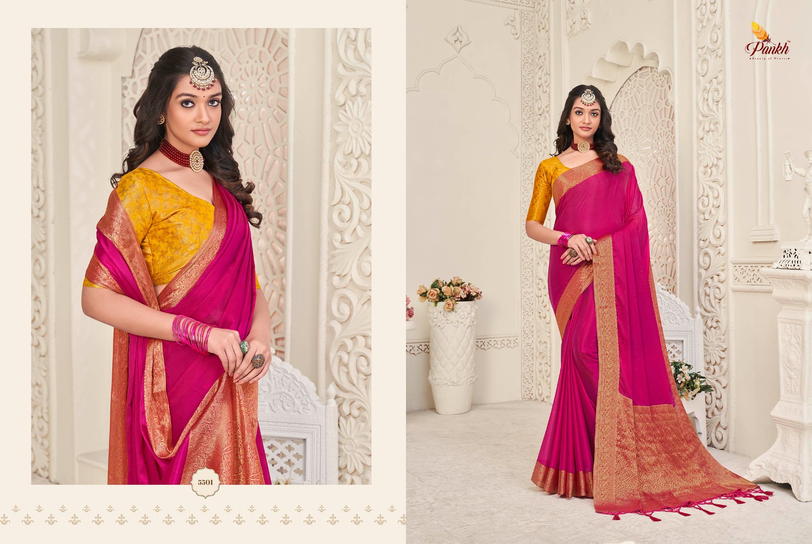 pink lotus pankh alora silk silk festive look saree catalog