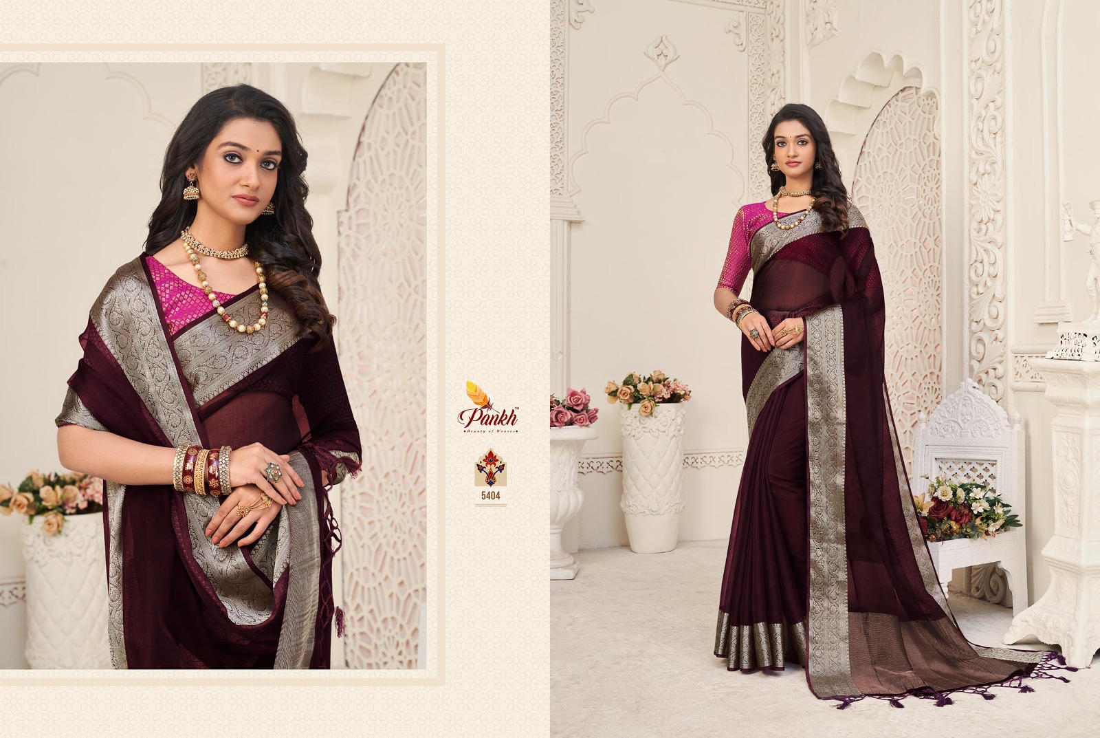 pink lotus pankh zoya silk silk regal look saree catalog