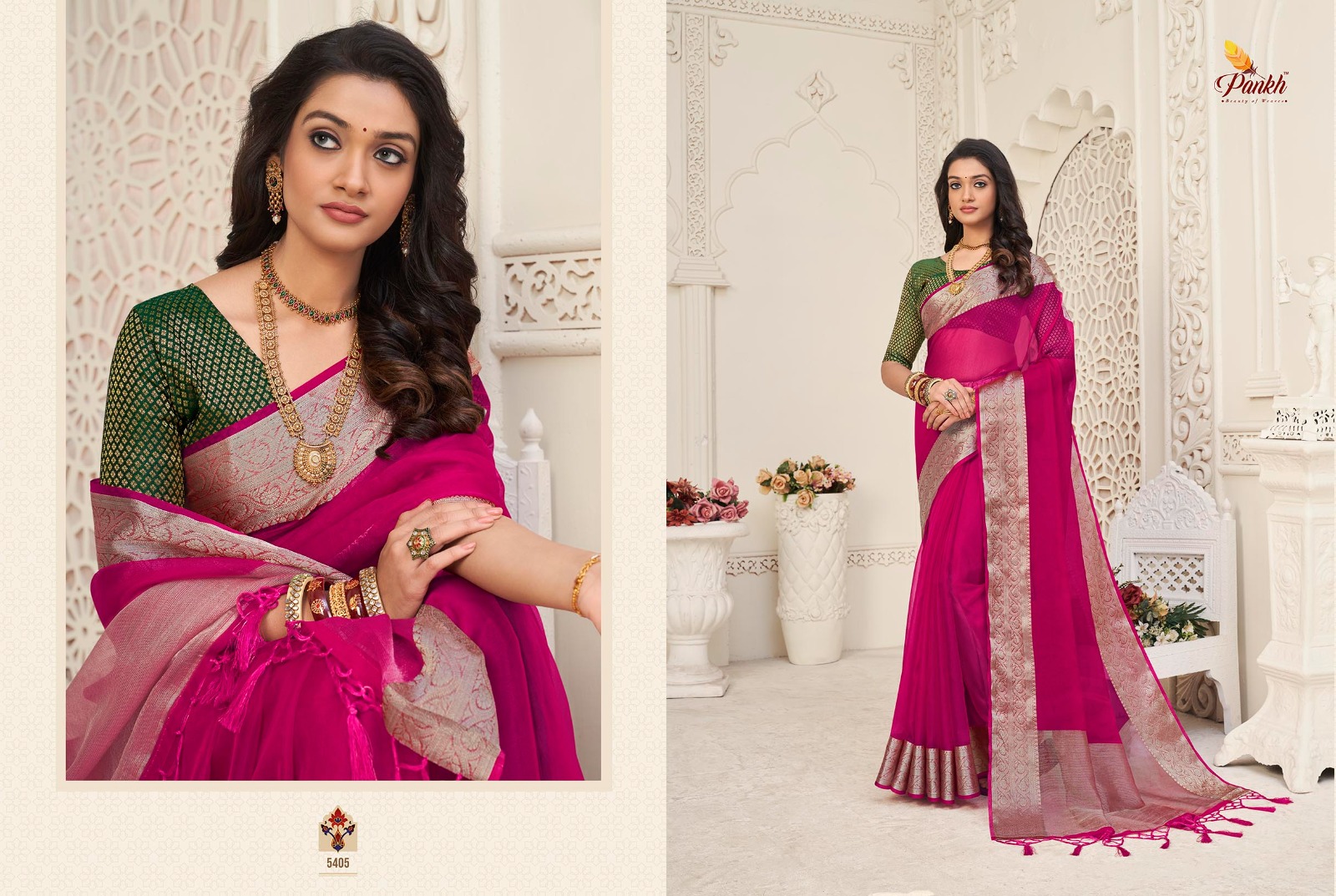 pink lotus pankh zoya silk silk regal look saree catalog