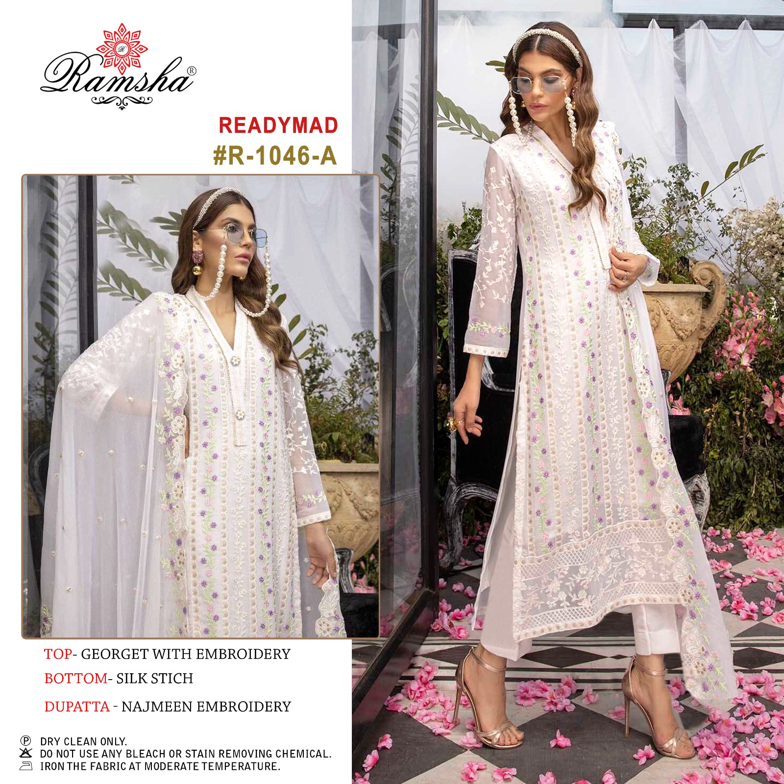 ramsha ramsha r 1046 georgette catchy look salwar suit SIZE SET