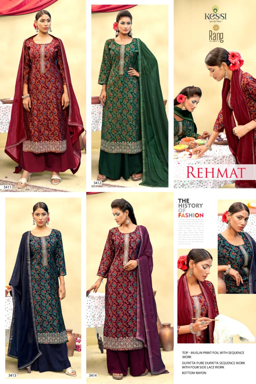 rang rehmat muslin exclusive print salwar suit catalog