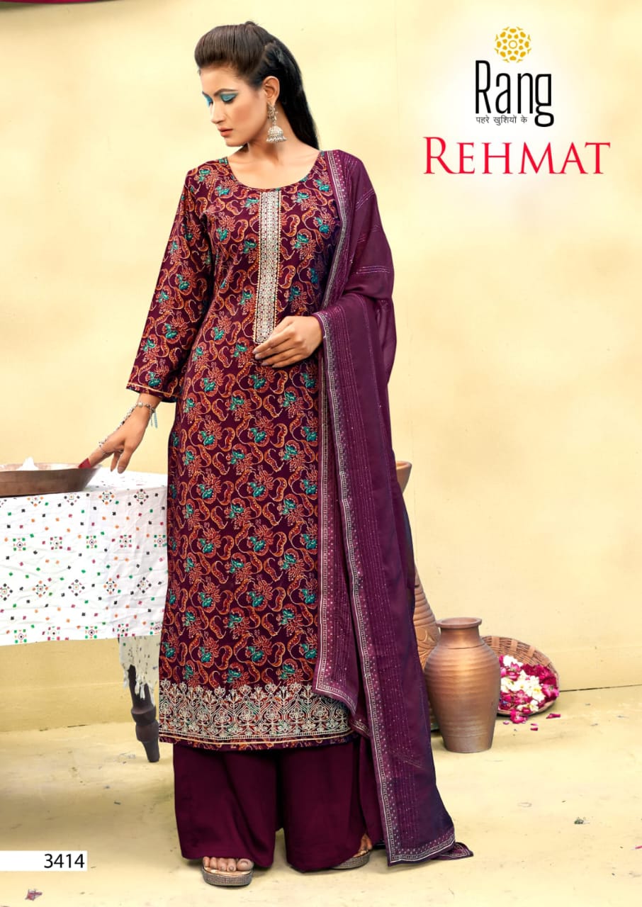 rang rehmat muslin exclusive print salwar suit catalog