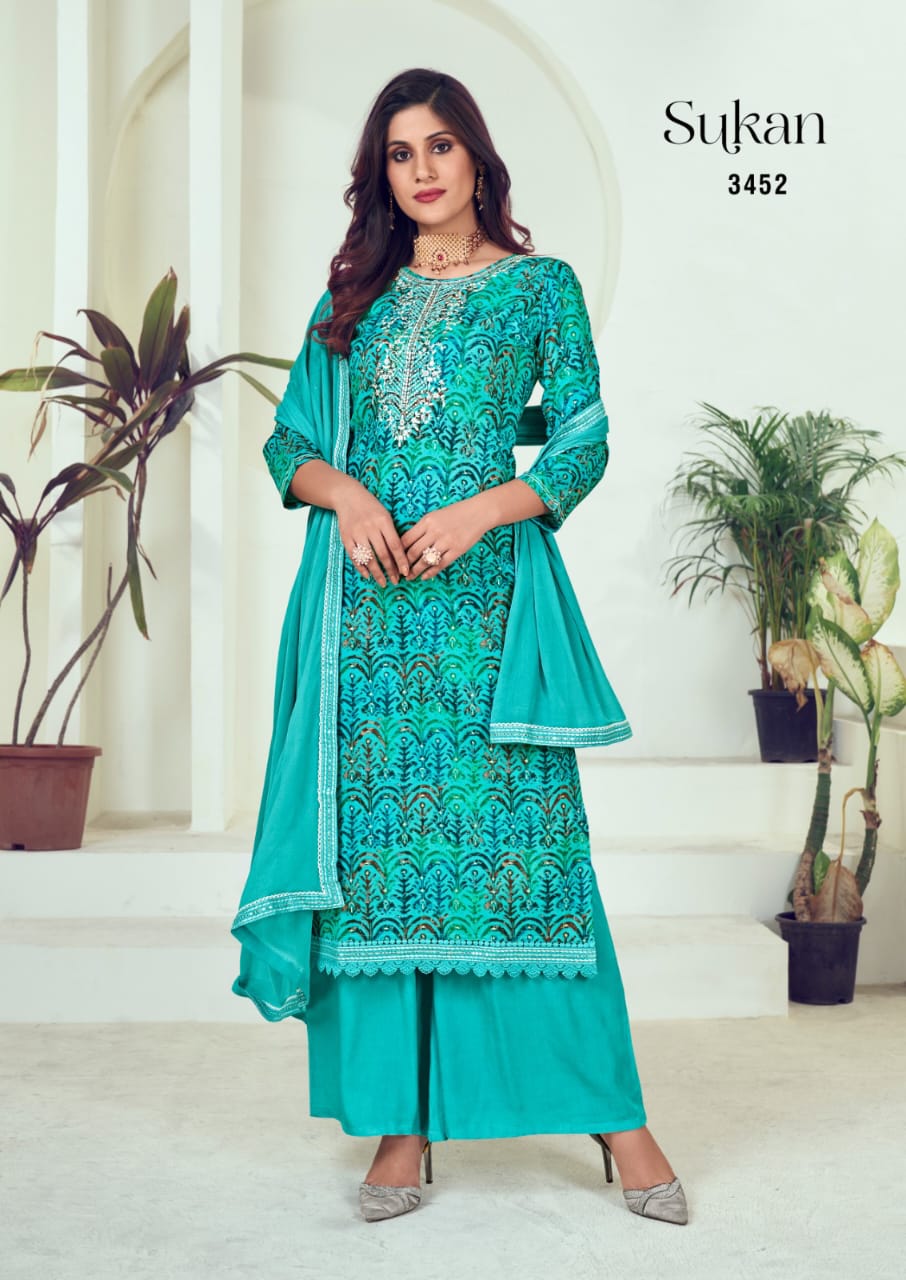 rang sukan rayon exclusive print salwar suit catalog