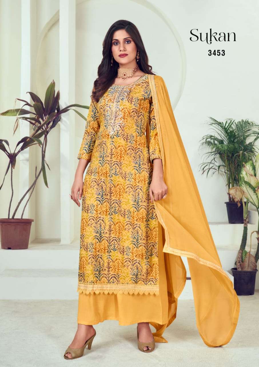 rang sukan rayon exclusive print salwar suit catalog