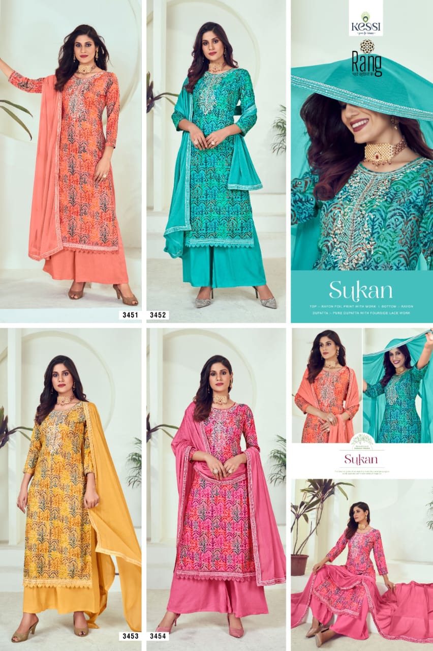 rang sukan rayon exclusive print salwar suit catalog