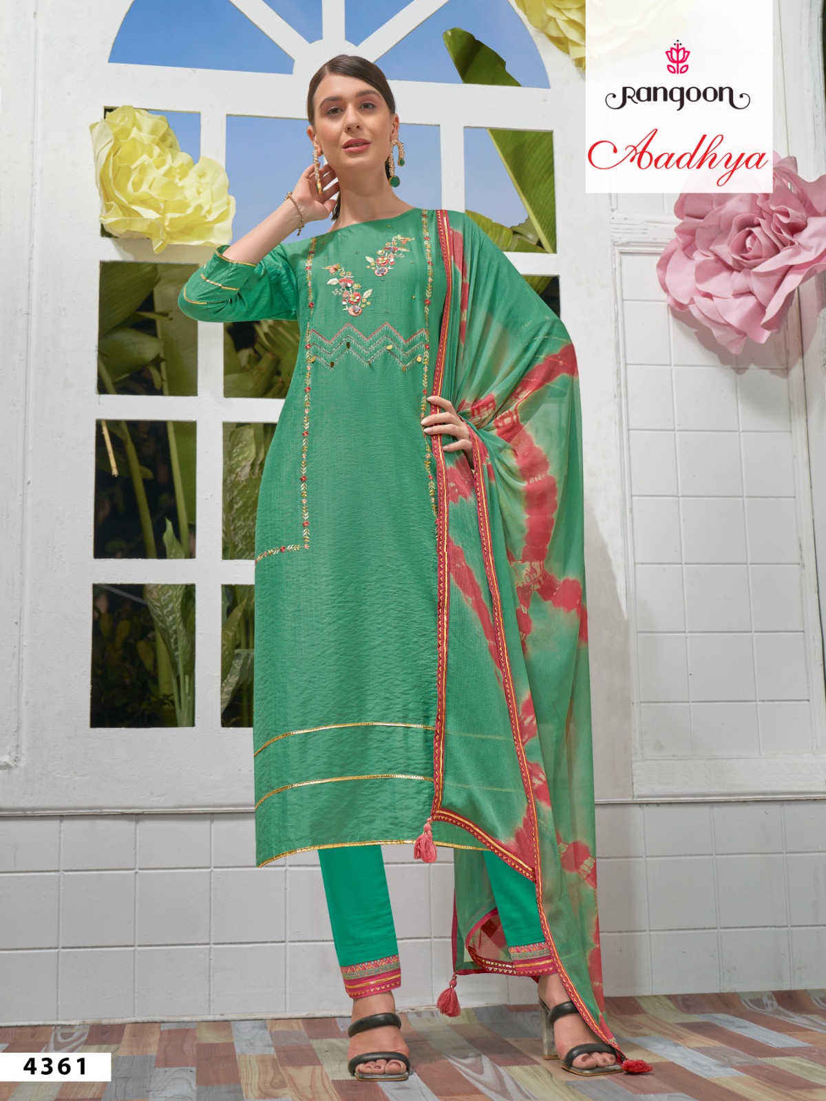 rangoon aadhya viscose new and modern look top bottom with dupatta catalog