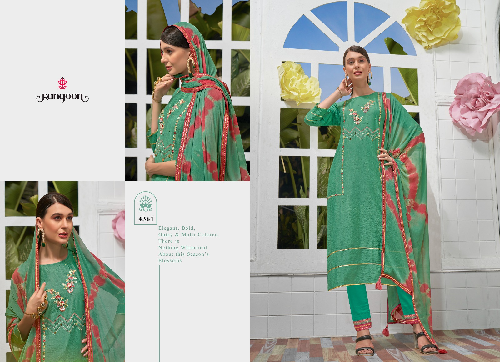 rangoon aadhya viscose new and modern look top bottom with dupatta catalog