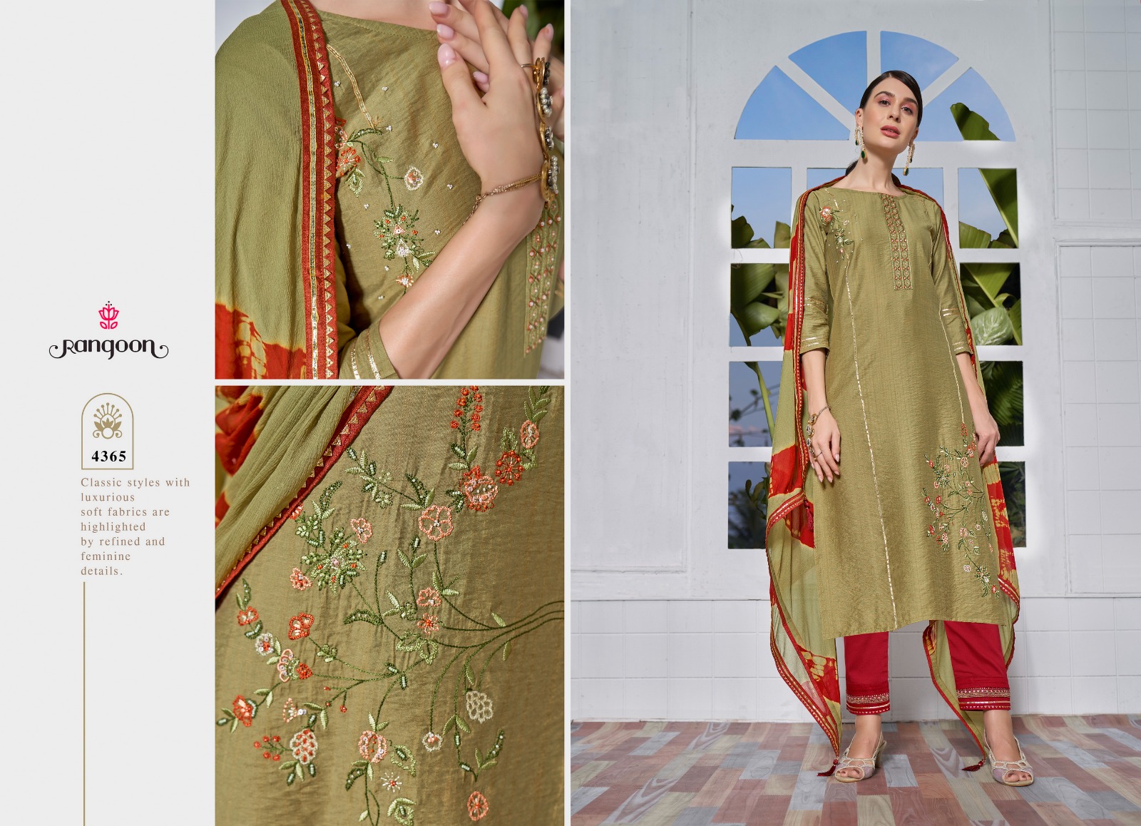 rangoon aadhya viscose new and modern look top bottom with dupatta catalog