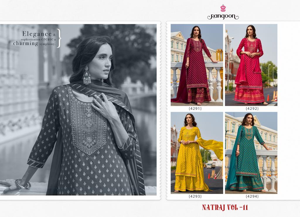 rangoon natraj vol 11 rayon new and modern style top lahengha with dupatta catalog