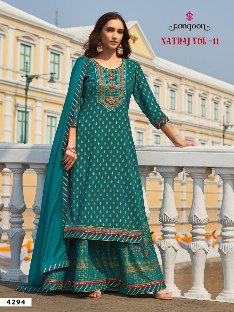 rangoon natraj vol 11 rayon new and modern style top lahengha with dupatta catalog