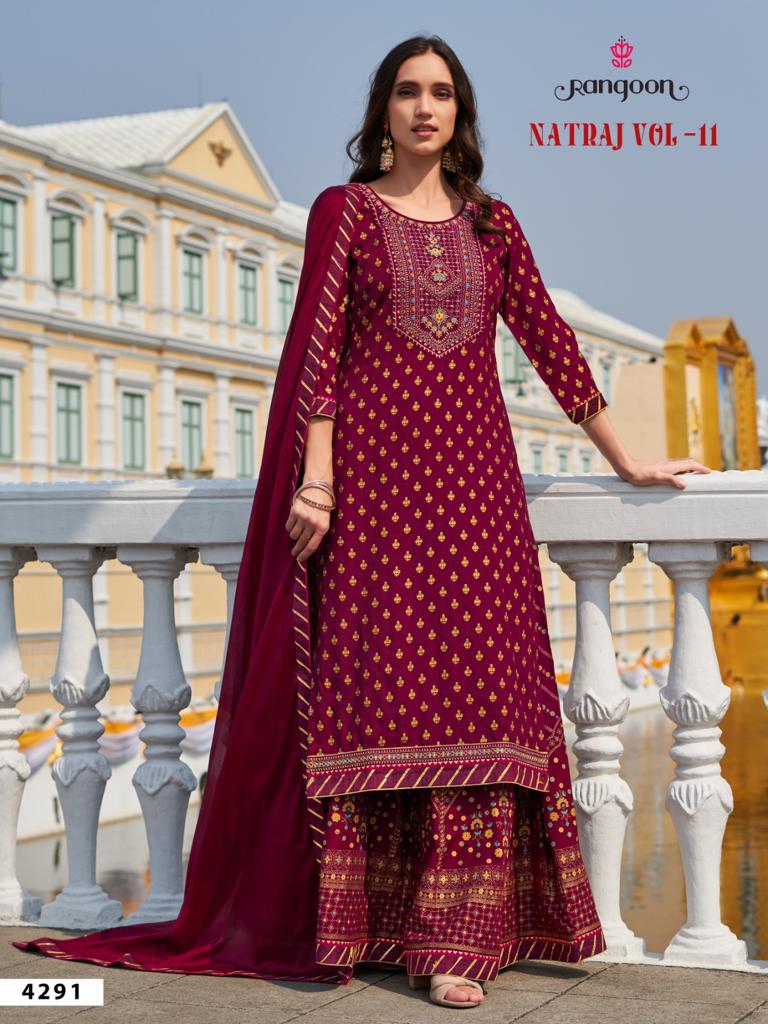 rangoon natraj vol 11 rayon new and modern style top lahengha with dupatta catalog