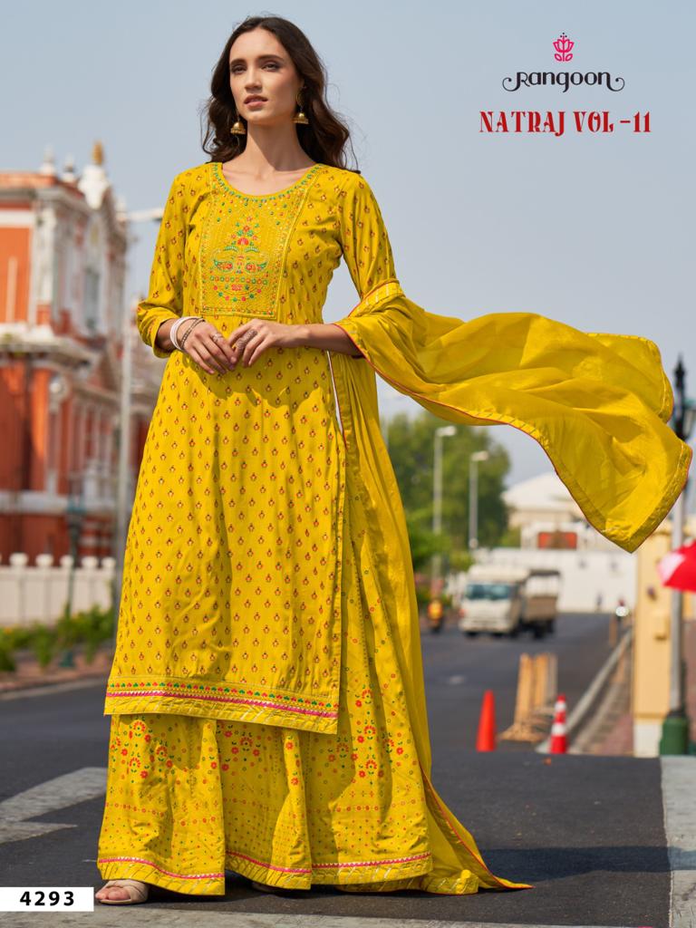 rangoon natraj vol 11 rayon new and modern style top lahengha with dupatta catalog