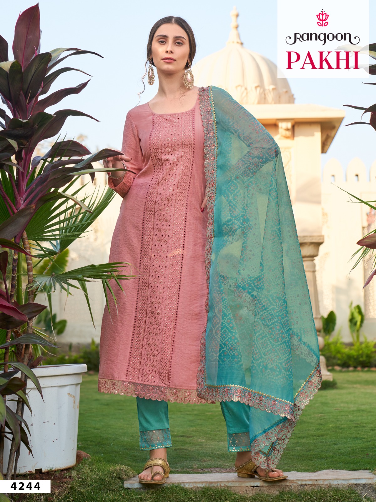 rangoon pakhi viscose exclusive print top bottom with dupatta catalog