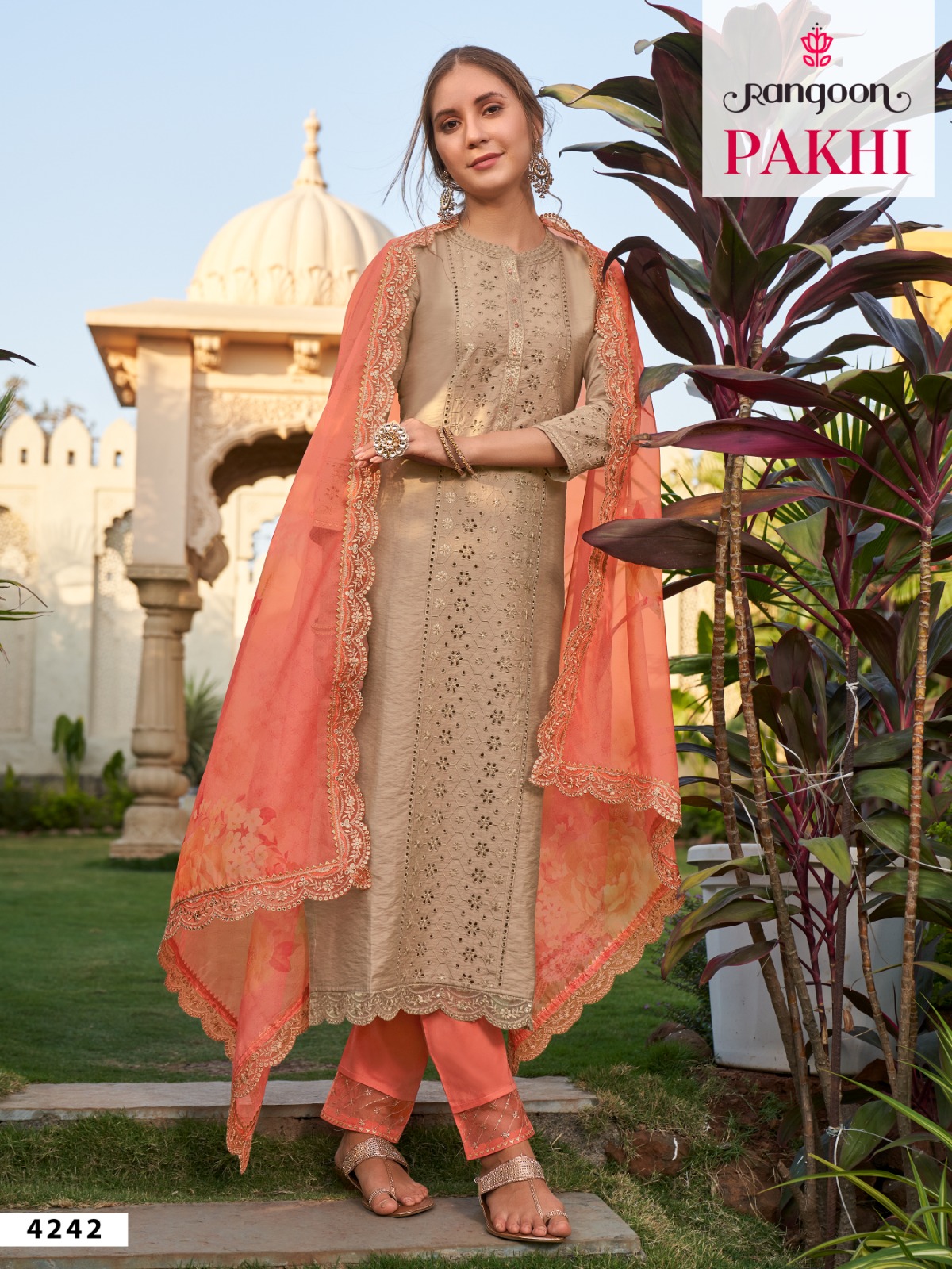 rangoon pakhi viscose exclusive print top bottom with dupatta catalog