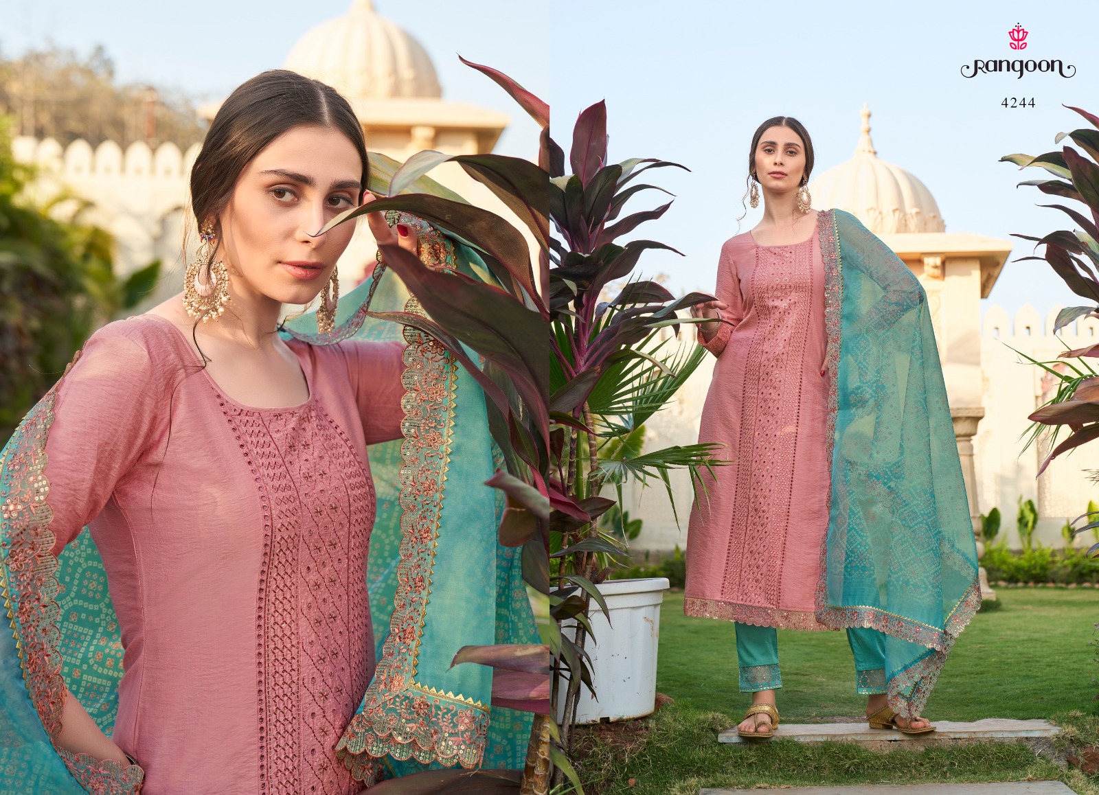 rangoon pakhi viscose exclusive print top bottom with dupatta catalog