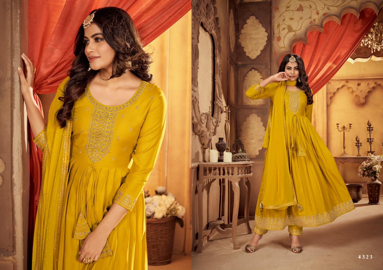 rangoon reva rayon new and modern look top bottom with dupatta catalog