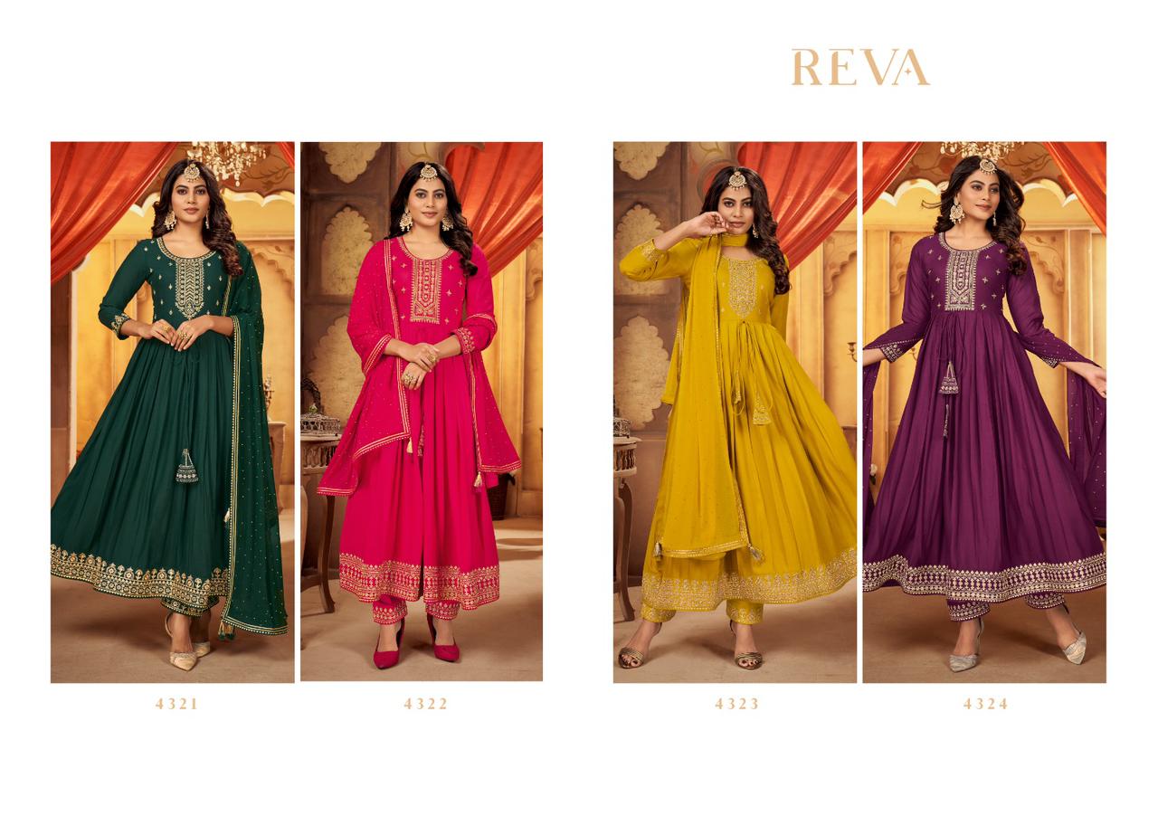 rangoon reva rayon new and modern look top bottom with dupatta catalog