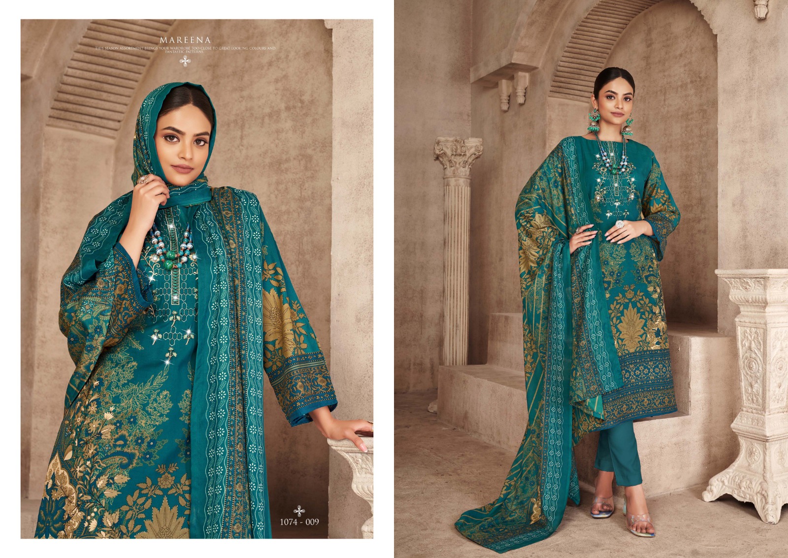 romani mareena vol 10 cotton regal look salwar suit catalog