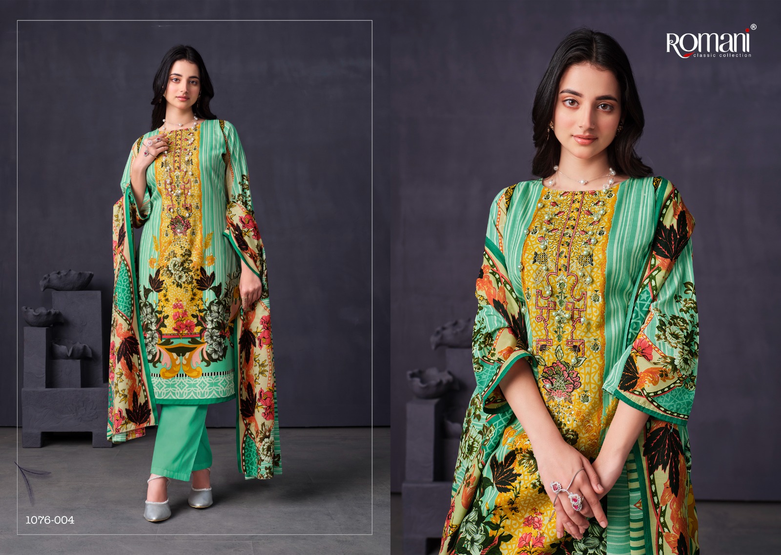 romani mareena vol 12 cotton regal look salwar suit catalog