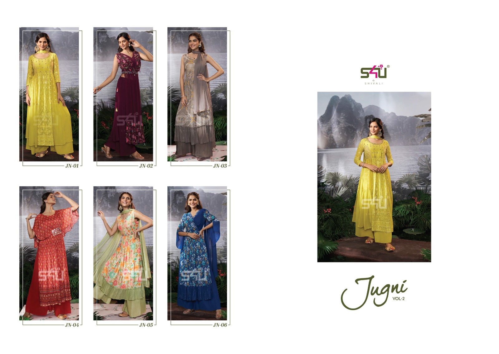 s4u Jugni vol 02 chinnon elegant look indo western catalog