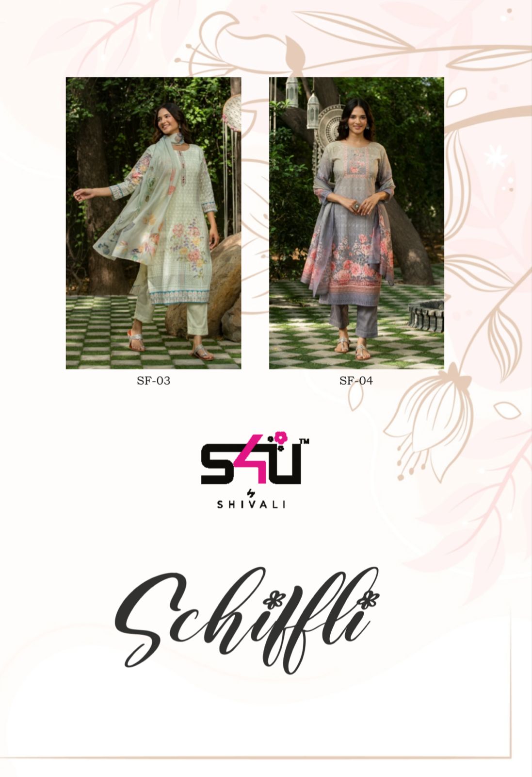 s4u schiffli cotton festive look kurti catalog