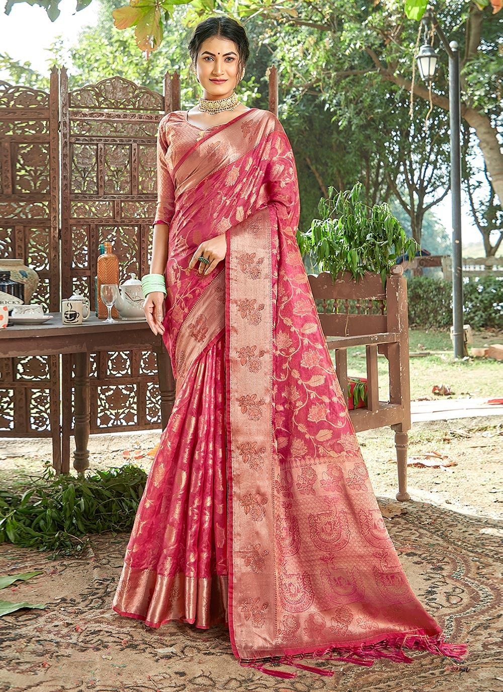 sangam print kashish Organza decent look saree catalog