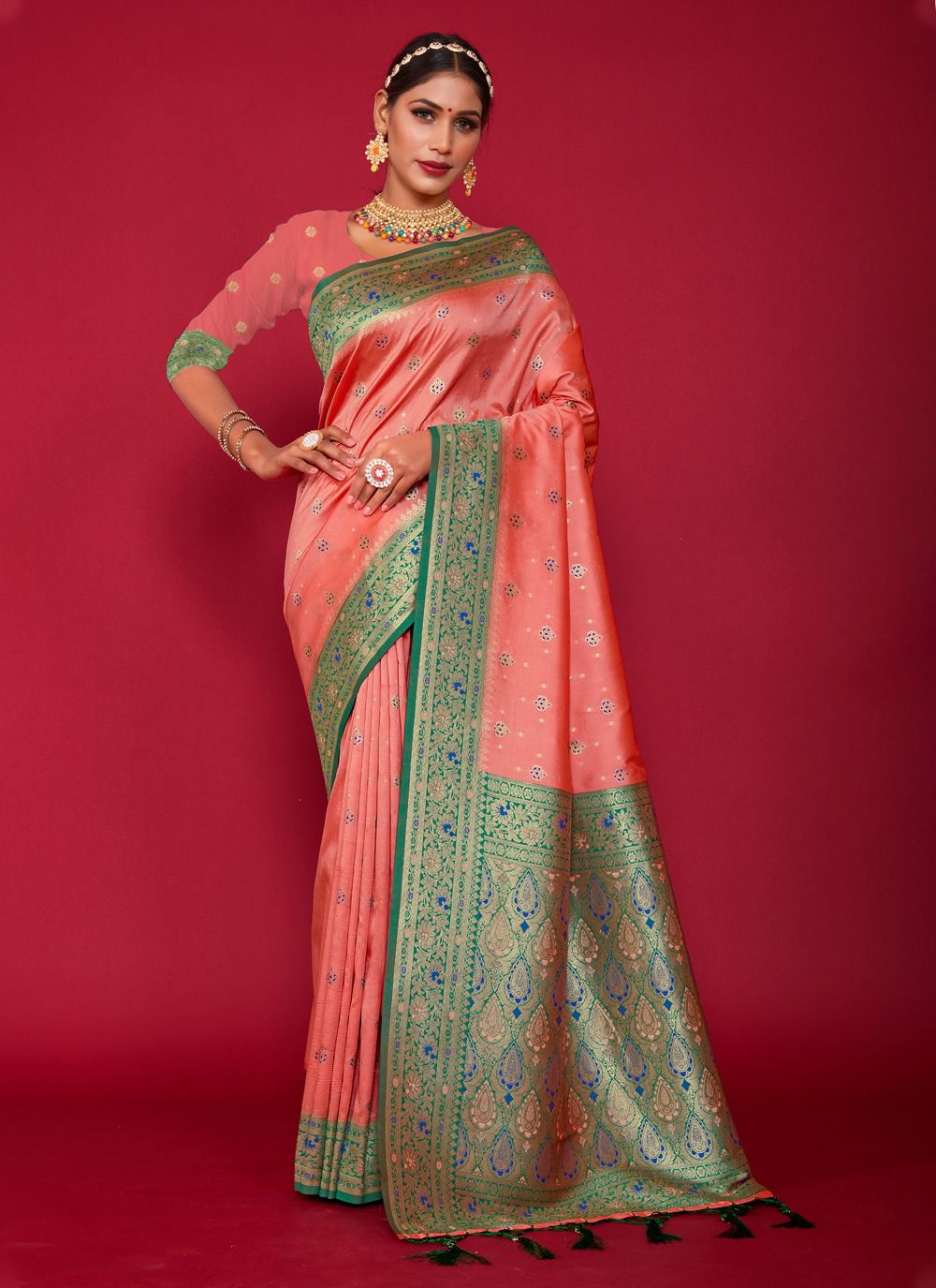 sangam print lalpari silk graceful look saree catalog