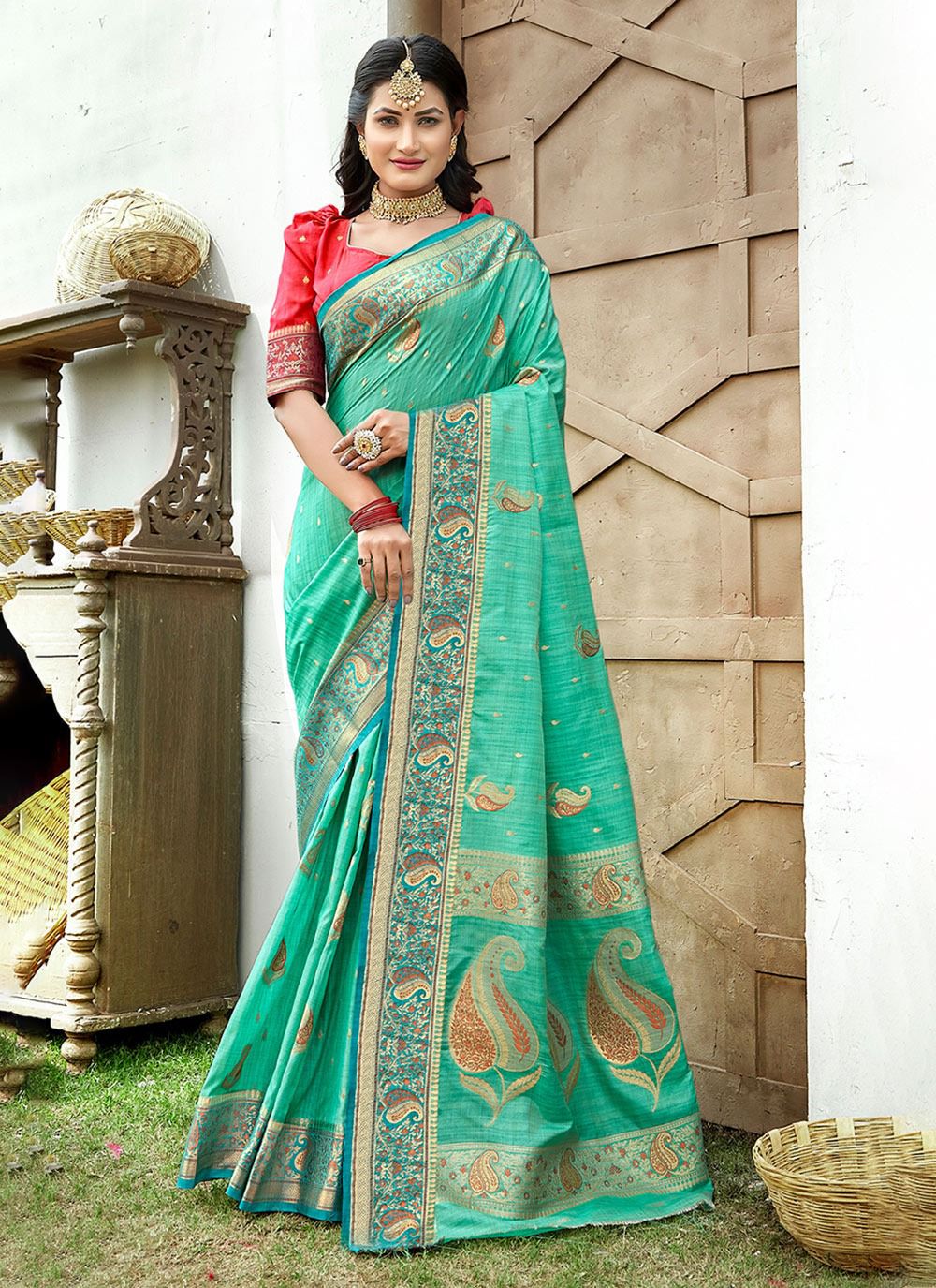 sangam print malvika silk greceful look saree catalog